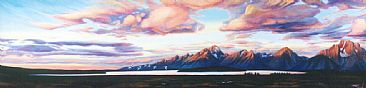 Sunrise Trumpeters - A spectacular Grand Teton Sunrise by Linda Parkinson